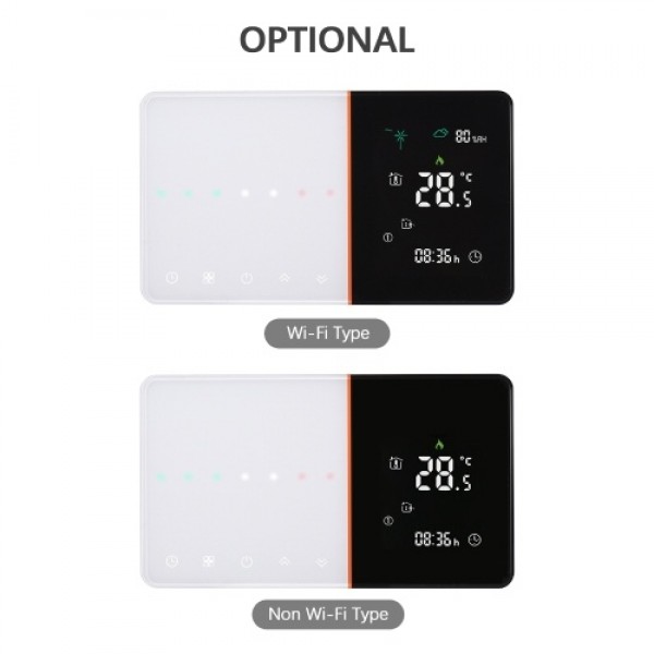 95-240V Programmable Thermostat 5+1+1 Six Periods Touchscreen LCD with Backlight Boiler Heating Temperature Controller 5A