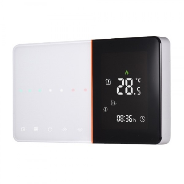 95-240V Programmable Thermostat 5+1+1 Six Periods Touchscreen LCD with Backlight Boiler Heating Temperature Controller 5A