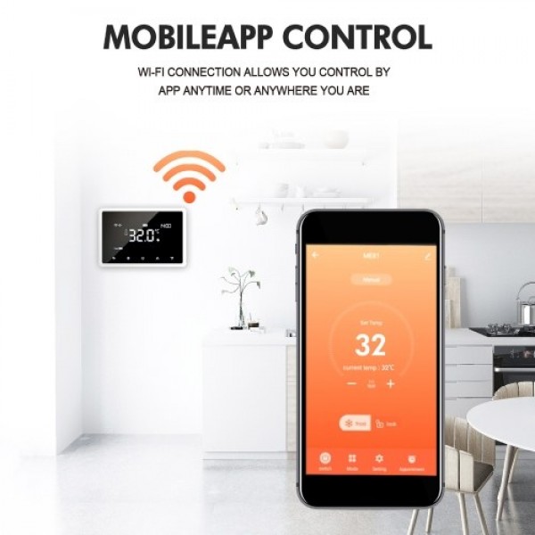 Wi-Fi Smart Thermostat Programmable Thermostat with RF Receiver Tabletop Wall-Mounted Style