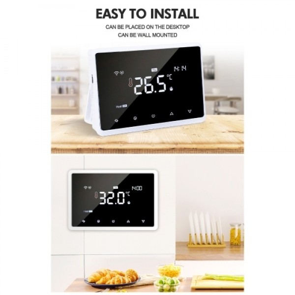 Wi-Fi Smart Thermostat Programmable Thermostat with RF Receiver Tabletop Wall-Mounted Style