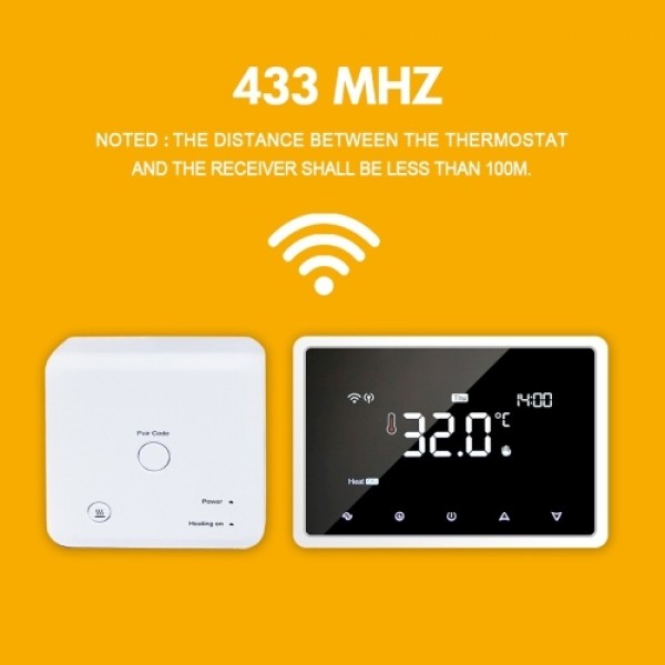 Wi-Fi Smart Thermostat Programmable Thermostat with RF Receiver Tabletop Wall-Mounted Style