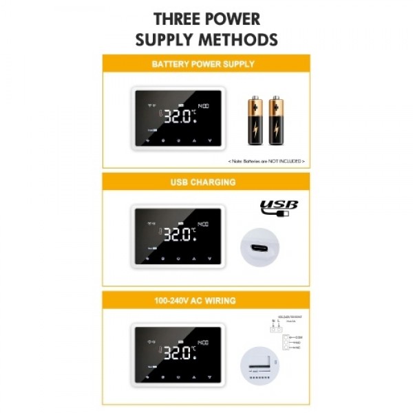 Wi-Fi Smart Thermostat Programmable Thermostat with RF Receiver Tabletop Wall-Mounted Style