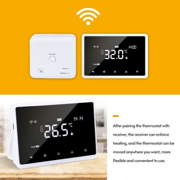 Wi-Fi Smart Thermostat Programmable Thermostat with RF Receiver Tabletop Wall-Mounted Style