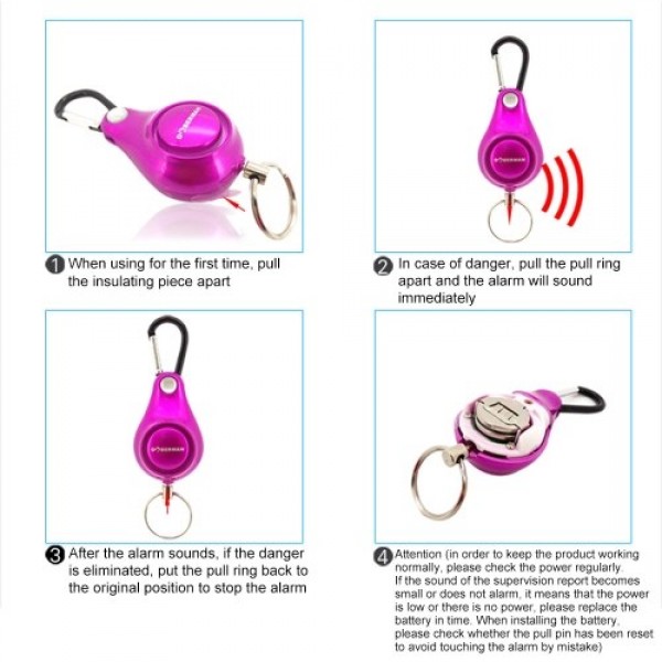 Women Self-defense Anti-wolf Alarm Outdoor Alarm Backpack Alarm Key Ring