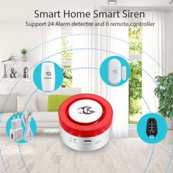 Wifi Alarm System 110dB Flash Strobe Siren Alarm Host Autodial Intercom IOS Android APP Tuya Remote Control Home Burglar Securit