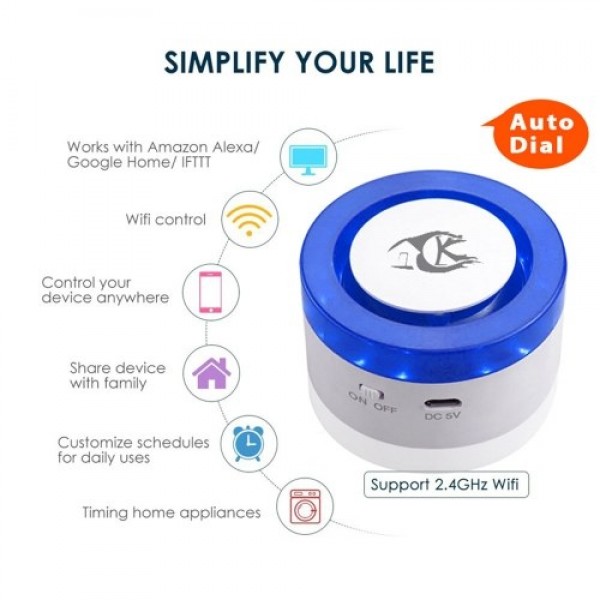 Wifi Alarm System 110dB Flash Strobe Siren Alarm Host Autodial Intercom IOS Android APP Tuya Remote Control Home Burglar Securit