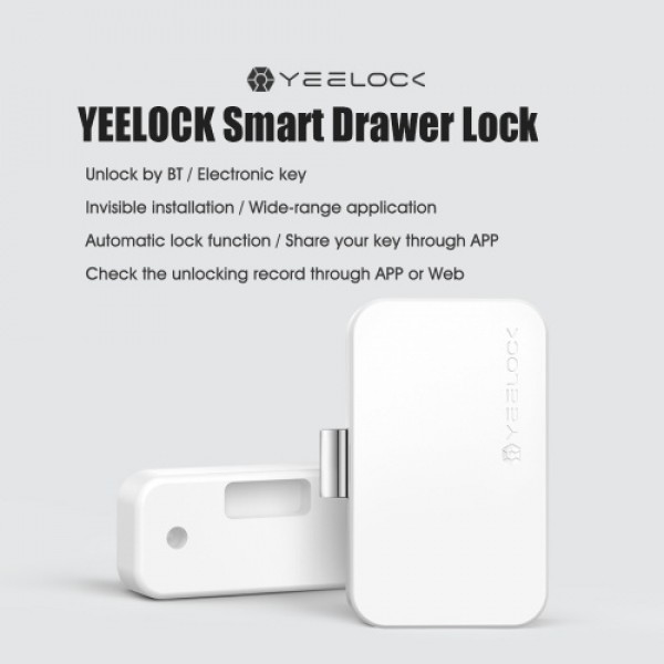 YEELOCK Smart Drawer Lock ZNGS01YSB Keyless Lock BT APP Management Anti-theft Children Safety Hidden Lock