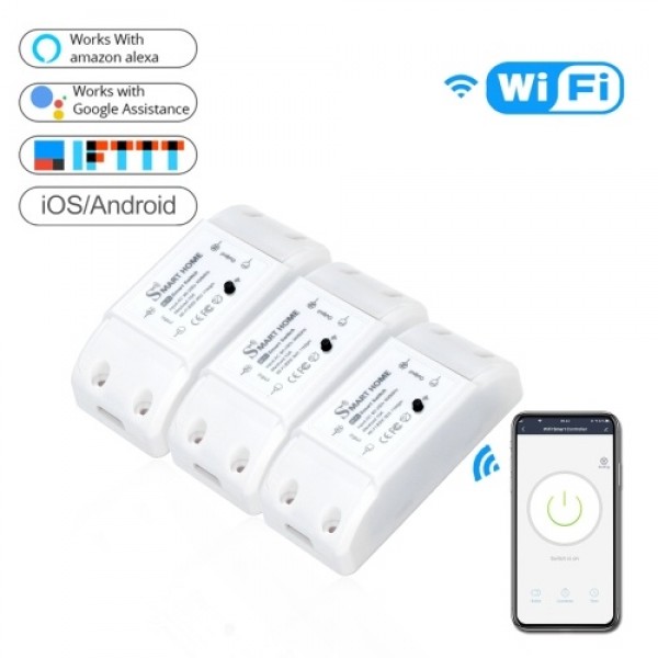 Basic Smart Remote Control Wifi Switch  Compatible with Alexa Google Assistant Smart Life App DIY Your Home via Smart Phone No H