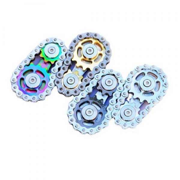 Metal Gear Bicycle Chain Decompression Fingertip Chain Gear Chain Decompression Toy（color 1）