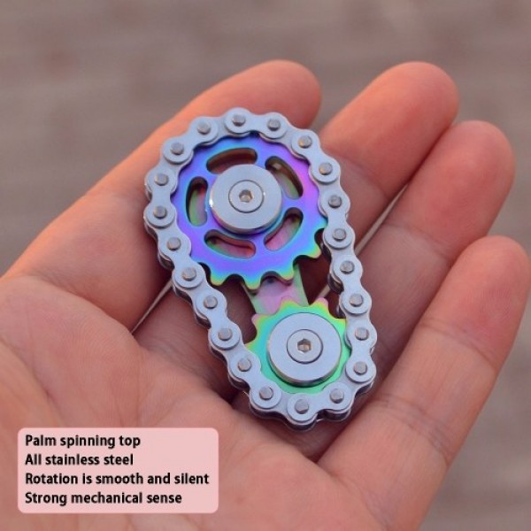 Metal Gear Bicycle Chain Decompression Fingertip Chain Gear Chain Decompression Toy（color 1）