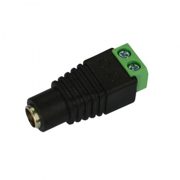 5.5mm x 2.1mm Female Male DC Power Plug Adapter for LED Strip and CCTV Cameras