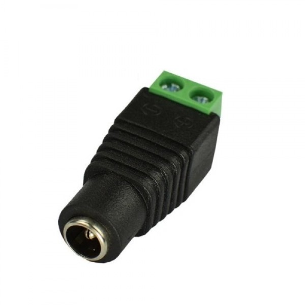 5.5mm x 2.1mm Female Male DC Power Plug Adapter for LED Strip and CCTV Cameras