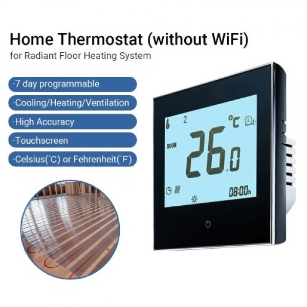 Home Programmable Thermostat with WiFi for Radiant Floor Heating System Smart Touchscreen Heat Only Thermostat with App and Voic