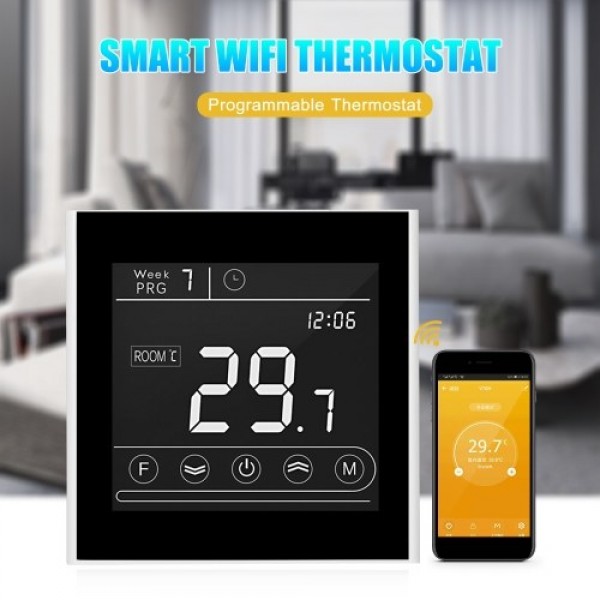 Smart Wifi Thermostat Programmable Water Heating Thermostat Temperature Controller LED Display Touchscreen Backlight Remote Cont