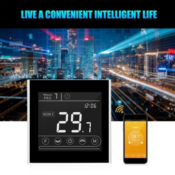 Smart Wifi Thermostat Programmable Water Heating Thermostat Temperature Controller LED Display Touchscreen Backlight Remote Cont