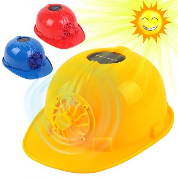 Solar Powered Cooling Fan Safety Helmet Work Hard Cap Hat Working Safety Hard Hat ConstrucitonOutdoor Protective Caps ABS Materi