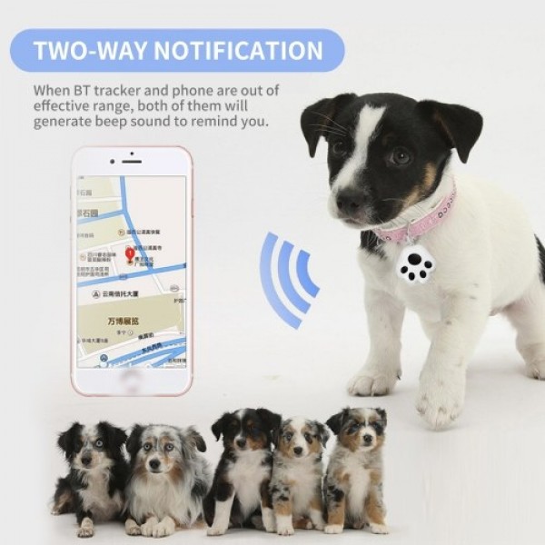 BT Smart Tracker for Pets Keys Bags Wallets Two-Way Notified Item Locator APP Control Selfie Shutter for iOS/Android Phones, Bla