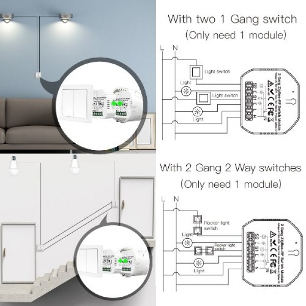 2 Gang ZigBee Switch Module