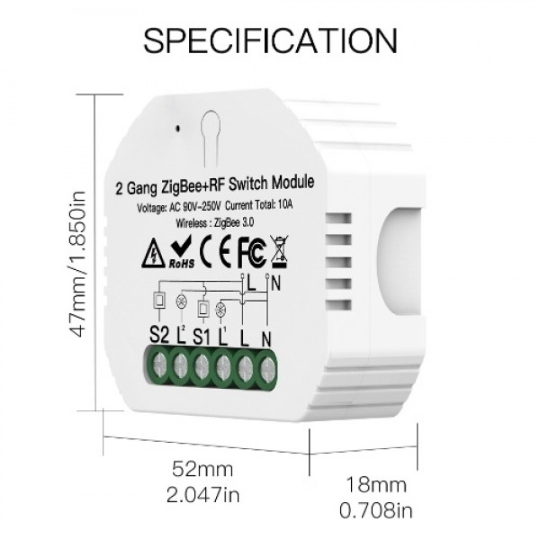 2 Gang ZigBee Switch Module