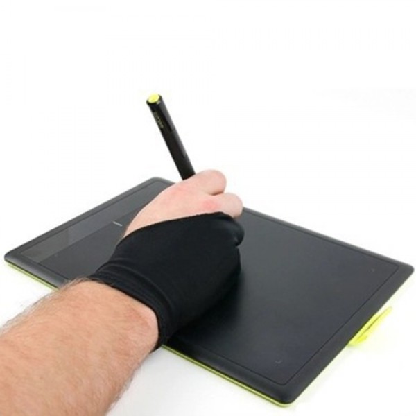 1PCS Free Size 2-Finger Graphic Tablet Drawing Anti-Touch Gloves Professional 2 Fingers Artist Drawing Glove For Both Right And 