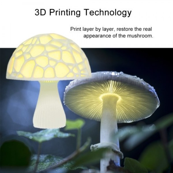 7.9" Colorful RGB 3D Printed Mushroom Night Light