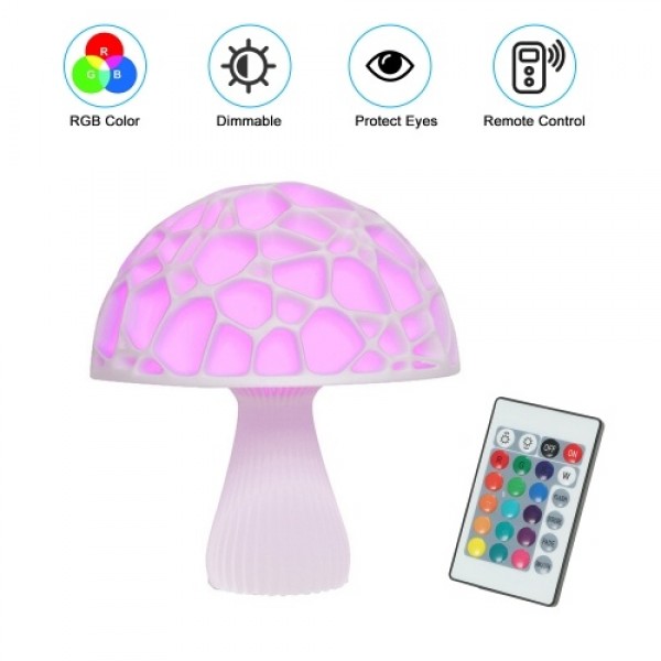 7.9" Colorful RGB 3D Printed Mushroom Night Light