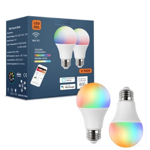 2PCS Smart WIFI LED Bulb