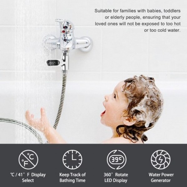 Digital Shower Thermometer ℃/℉ Bath Temperature Monitor