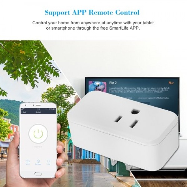 Mini WIFI Smart Socket with Bulgy On/Off Button