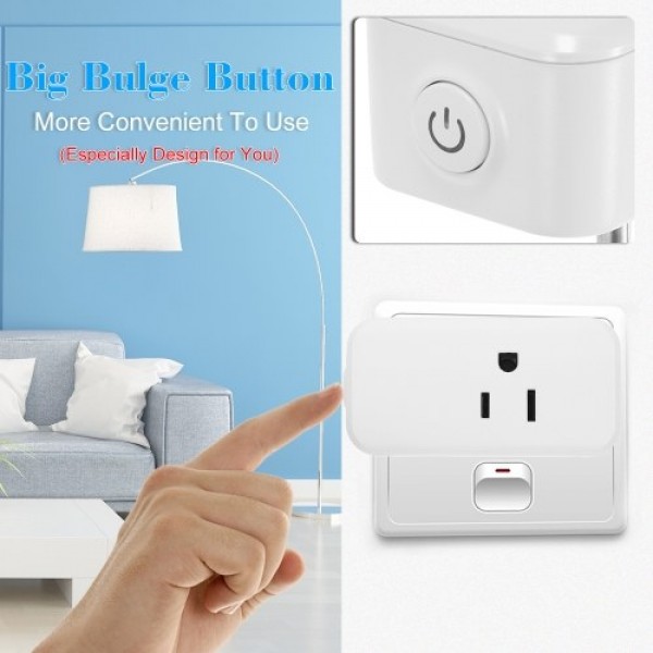 Mini WIFI Smart Socket with Bulgy On/Off Button