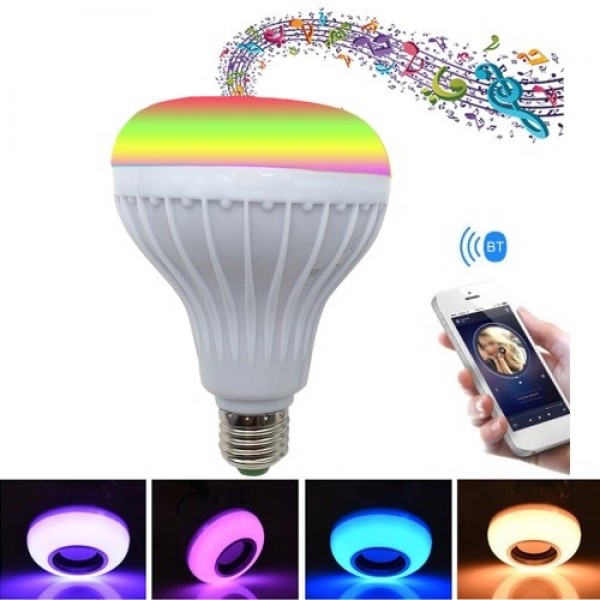 12W RGB BT Colorful Music Bulb LED Lamp E27 Wireless Speaker Smart Light Music Player Audio with Remote Control