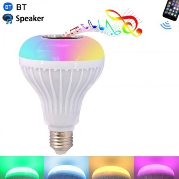 12W RGB BT Colorful Music Bulb LED Lamp E27 Wireless Speaker Smart Light Music Player Audio with Remote Control