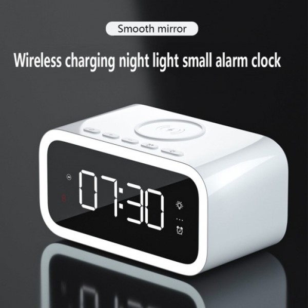 15W Wireless Charging Night Light Alarm Clock Desktop Bedroom Mobile Phone Wireless Charger