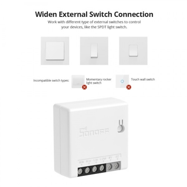 2PCS SONOFF ZBMINI Zigbee DIY Two Way Smart Switch