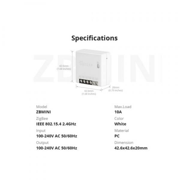 2PCS SONOFF ZBMINI Zigbee DIY Two Way Smart Switch