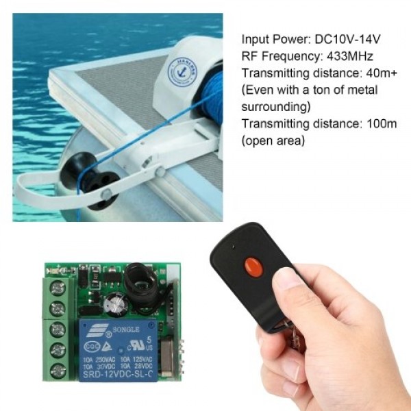 Smart Home 433Mhz DC 12V 1CH Wireless Remote Switch