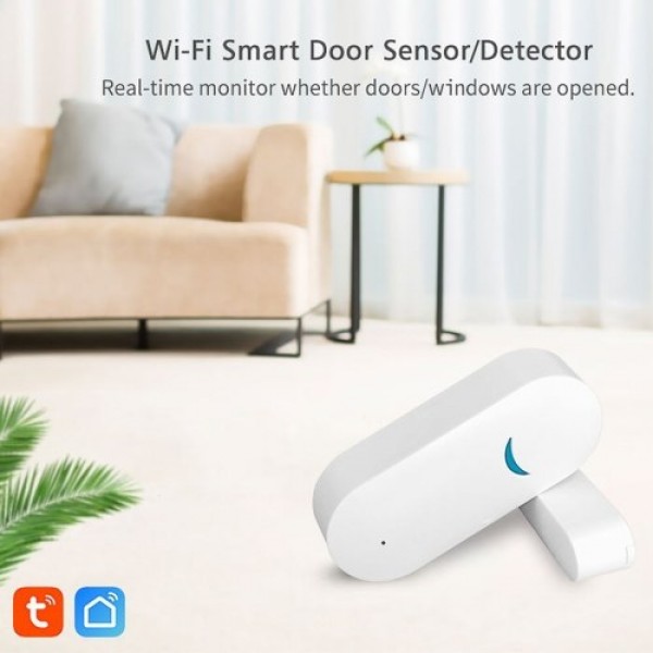 Smart Wireless Door and Window Sensor with Real-Time Alarm Smartphone Monitor App Alerts Wireless Door Open Reminder for Home Se