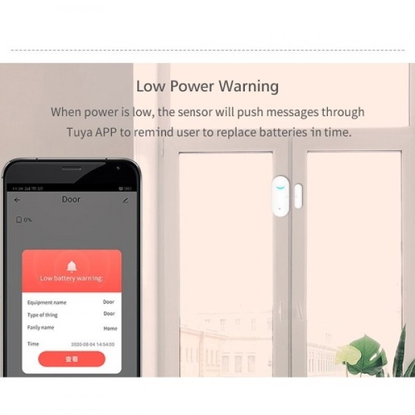 Smart Wireless Door and Window Sensor with Real-Time Alarm Smartphone Monitor App Alerts Wireless Door Open Reminder for Home Se