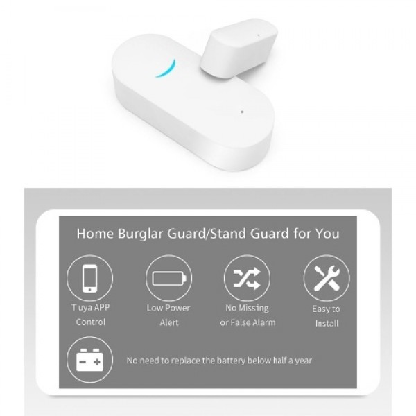 Smart Wireless Door and Window Sensor with Real-Time Alarm Smartphone Monitor App Alerts Wireless Door Open Reminder for Home Se