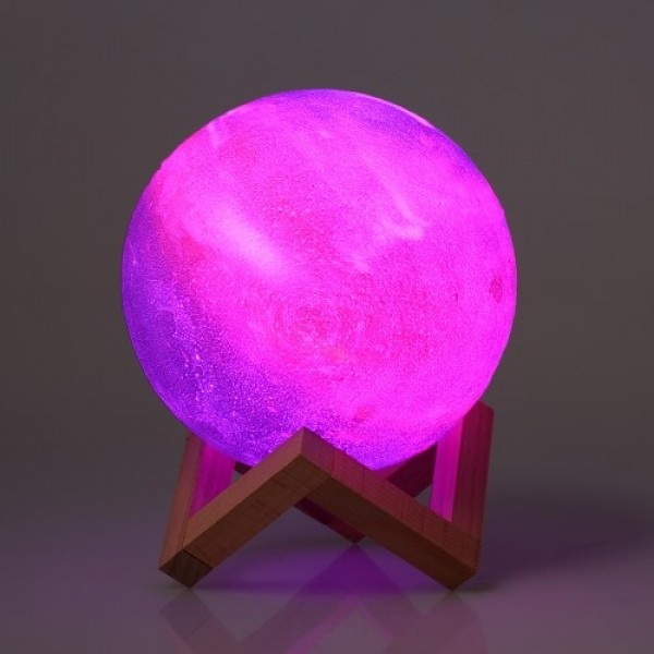 10cm/3.94in 3D Printing Star Moon Lamp USB Led Moon Shaped Table Night Light