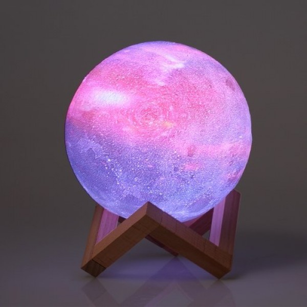 10cm/3.94in 3D Printing Star Moon Lamp USB Led Moon Shaped Table Night Light