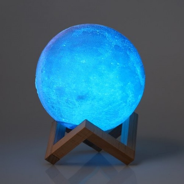 10cm/3.94in 3D Printing Star Moon Lamp USB Led Moon Shaped Table Night Light