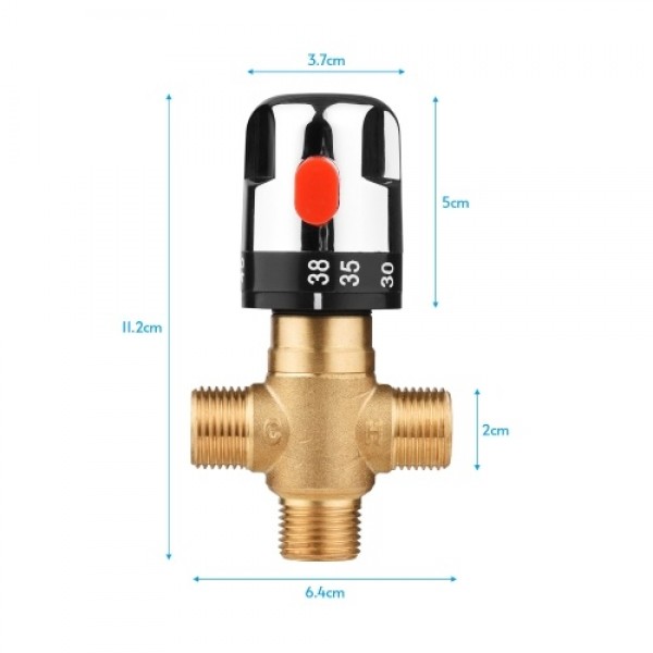 Solid Brass G1/2 Thermostatic Temperature Control Valve