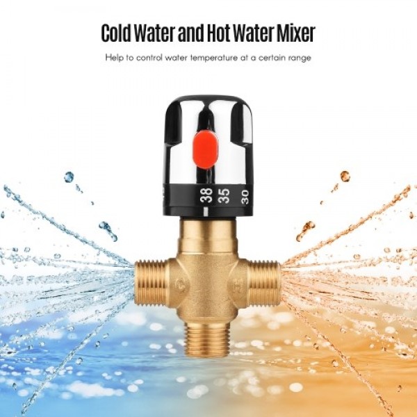 Solid Brass G1/2 Thermostatic Temperature Control Valve