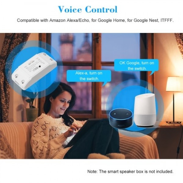 Wifi Smart Switch Compatible with Amazon Alexa &amp; for Google Home Timer