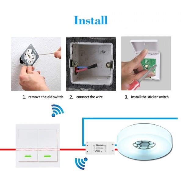 1PCS SONOFF RF Wifi Switch RF 433MHz Compatible with Alexa