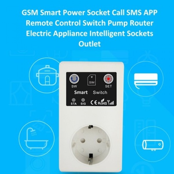 GSM Intelligent Power Socket Call SMS APP Remote Control Switch Pump Router Electric Appliance Intelligent Sockets