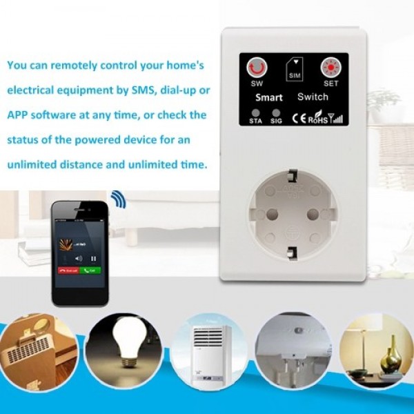 GSM Intelligent Power Socket Call SMS APP Remote Control Switch Pump Router Electric Appliance Intelligent Sockets