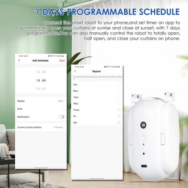 BT Automatic Curtain Opener Closer Robot Wireless Smart Curtain Motor Timer