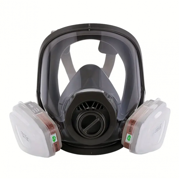 1pc Full Face Gas Mask, Reusable Face Mask, Respirator For Full Face Facepiece Widely Used In Woodworking Spray Paint, Breathable And Washable